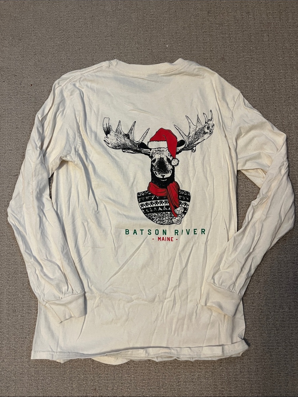 Batson River White Long-Sleeve Moose Graphic Shirt